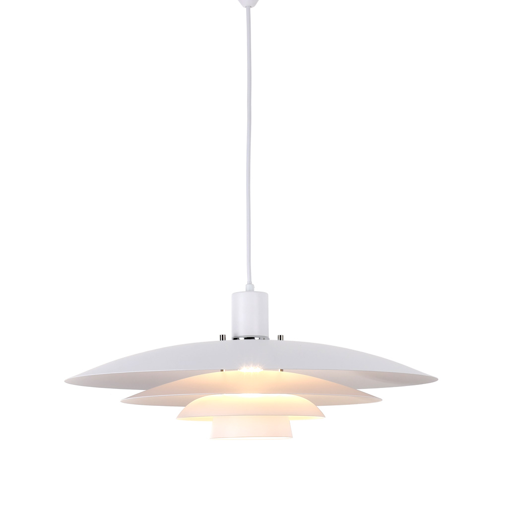 Stealth Ø50 Blanco Lámpas de techo De Nordic Lighting - La l&aacute;mpara incluye dos juegos de detalles (perillas y anillos en cromo y blanco) que le permiten elegir el estilo que desee y combinar el dise&ntilde;o con su decoraci&oacute;n.