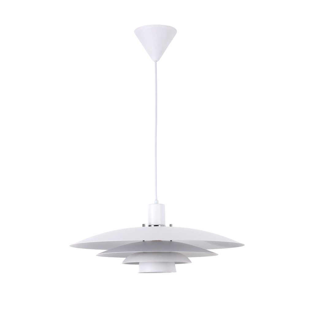 Stealth Ø50 Blanco Lámpas de techo De Nordic Lighting - La l&aacute;mpara incluye dos juegos de detalles (perillas y anillos en cromo y blanco) que le permiten elegir el estilo que desee y combinar el dise&ntilde;o con su decoraci&oacute;n.