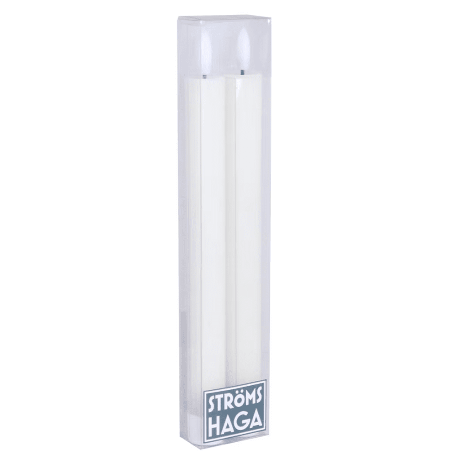 Vela Cónica Idun Grande Pack De 2 De Strömshaga - Las luces, con su dise&ntilde;o acanalado, est&aacute;n dise&ntilde;adas para imitar las velas tradicionales con una llama que parpadea naturalmente, pero con todos los beneficios de la tecnolog&iacute;a LED moderna.
