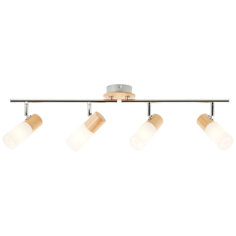 Babsan 4 Madera foco de techo De Brilliant - Gracias a sus cabezales ajustables, puede dirigir fácilmente la luz hacia muebles, cuadros u otros detalles que desee resaltar, o usar varios focos a la vez para iluminar toda la habitación.