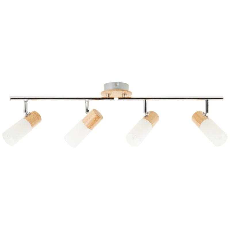 Babsan 4 Madera foco de techo De Brilliant - Gracias a sus cabezales ajustables, puede dirigir fácilmente la luz hacia muebles, cuadros u otros detalles que desee resaltar, o usar varios focos a la vez para iluminar toda la habitación.