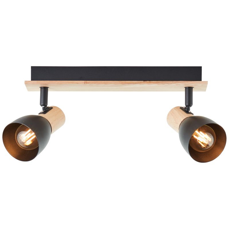 Daintree 2 Negro foco de techo De Brilliant - Se puede montar en el techo o en la pared y es perfecto para resaltar muebles, cuadros o iluminar habitaciones enteras al usar varios focos a la vez.