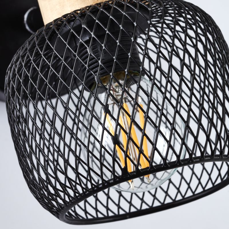 Giada 15cm Negro lámpara de pared De Brilliant - La paleta de colores transmite una sensaci&oacute;n de ligereza, mientras que el elemento de madera crea un hermoso contraste entre materiales naturales y tecnolog&iacute;a moderna.