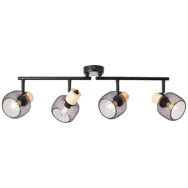 Giada 4 Negro foco de techo De Brilliant - Se puede montar en el techo o en la pared y cuenta con cabezales ajustables que te permiten dirigir la luz donde la necesites, desde resaltar detalles hasta iluminar habitaciones enteras.
