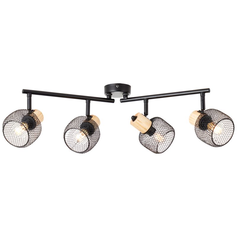 Giada 4 Negro foco de techo De Brilliant - Se puede montar en el techo o en la pared y cuenta con cabezales ajustables que te permiten dirigir la luz donde la necesites, desde resaltar detalles hasta iluminar habitaciones enteras.