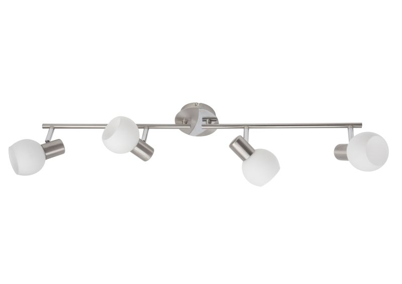 Tiara 4 Plata foco de techo De Brilliant - La lámpara se puede montar tanto en el techo como en la pared, lo que la convierte en una opción versátil para diversos espacios.