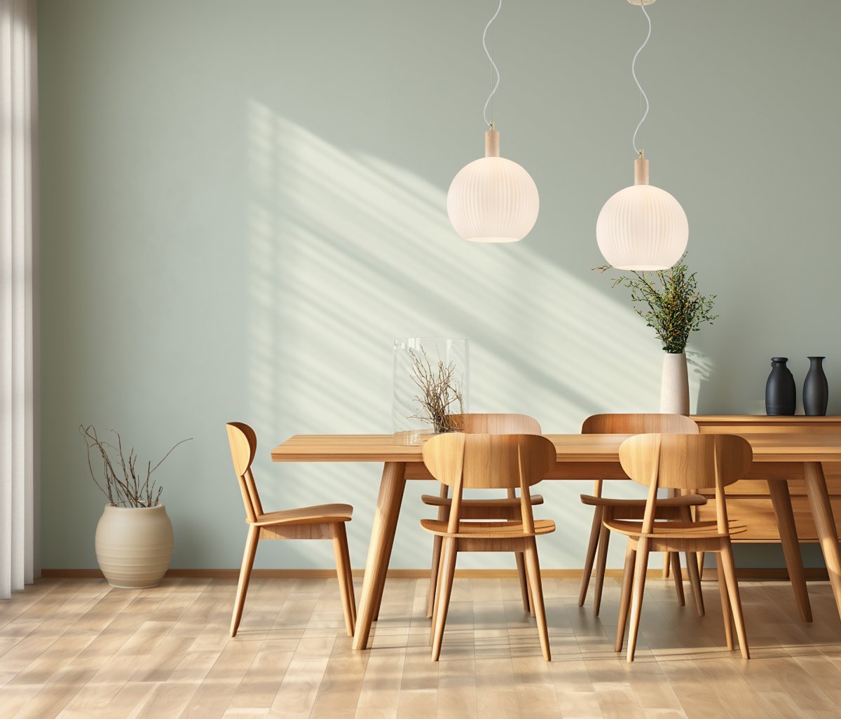 Lapponia Ø35 Blanco Lámpas de techo De Aneta Lighting - La lámpara de techo Lapponia, hecha de vidrio y madera tratada al aceite blanco, aporta un ambiente natural y acogedor a tu hogar.