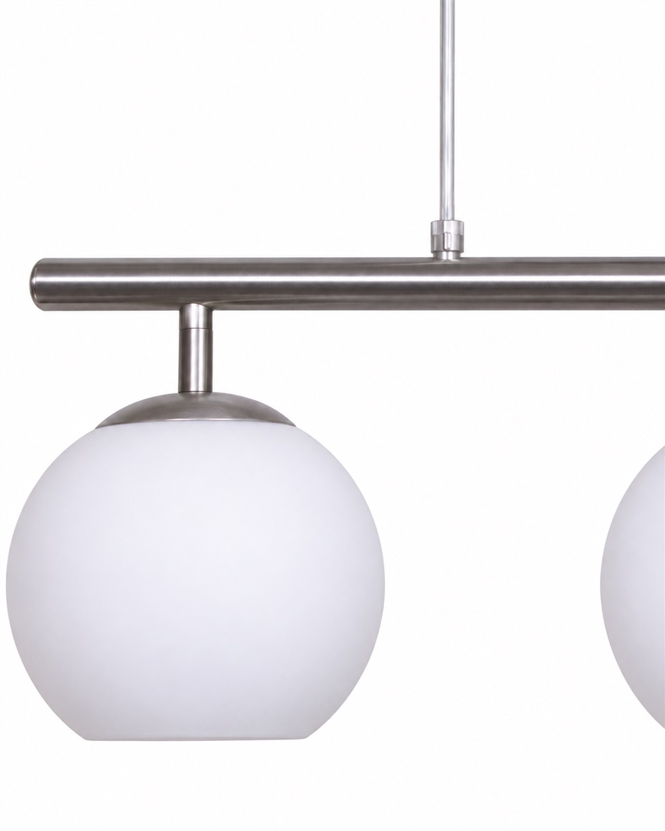 Globi 4 78cm Níquel Lámpas de techo De Nordic Lighting - Ideal sobre la mesa del comedor, en la cocina o en el sal&oacute;n, dondequiera que desee crear un ambiente acogedor, Globi se convierte en un punto focal decorativo y se integra armoniosamente en espacios modernos y cl&aacute;sicos.