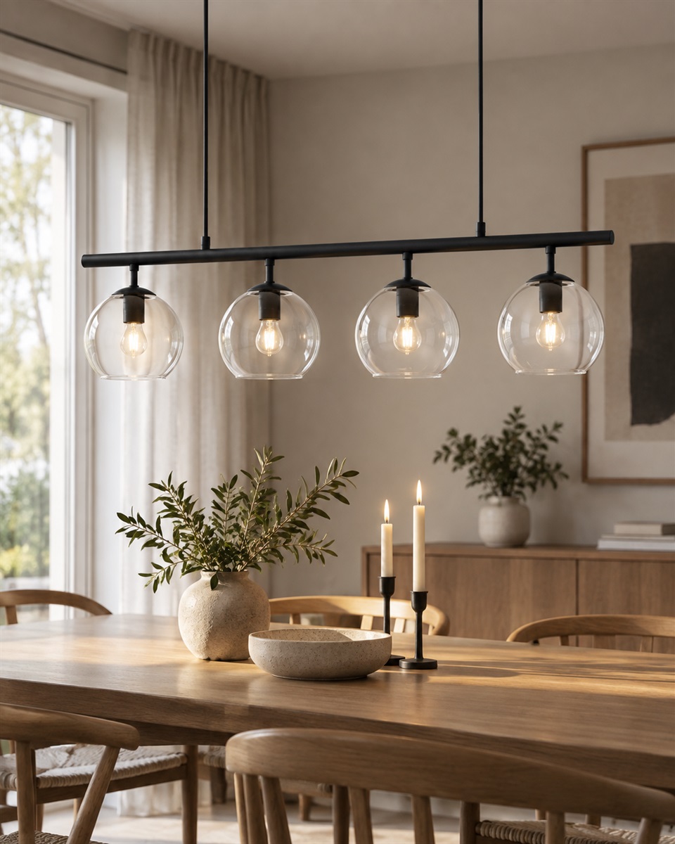 Globi 4 78cm Negro/transparente Lámpas de techo De Nordic Lighting - 