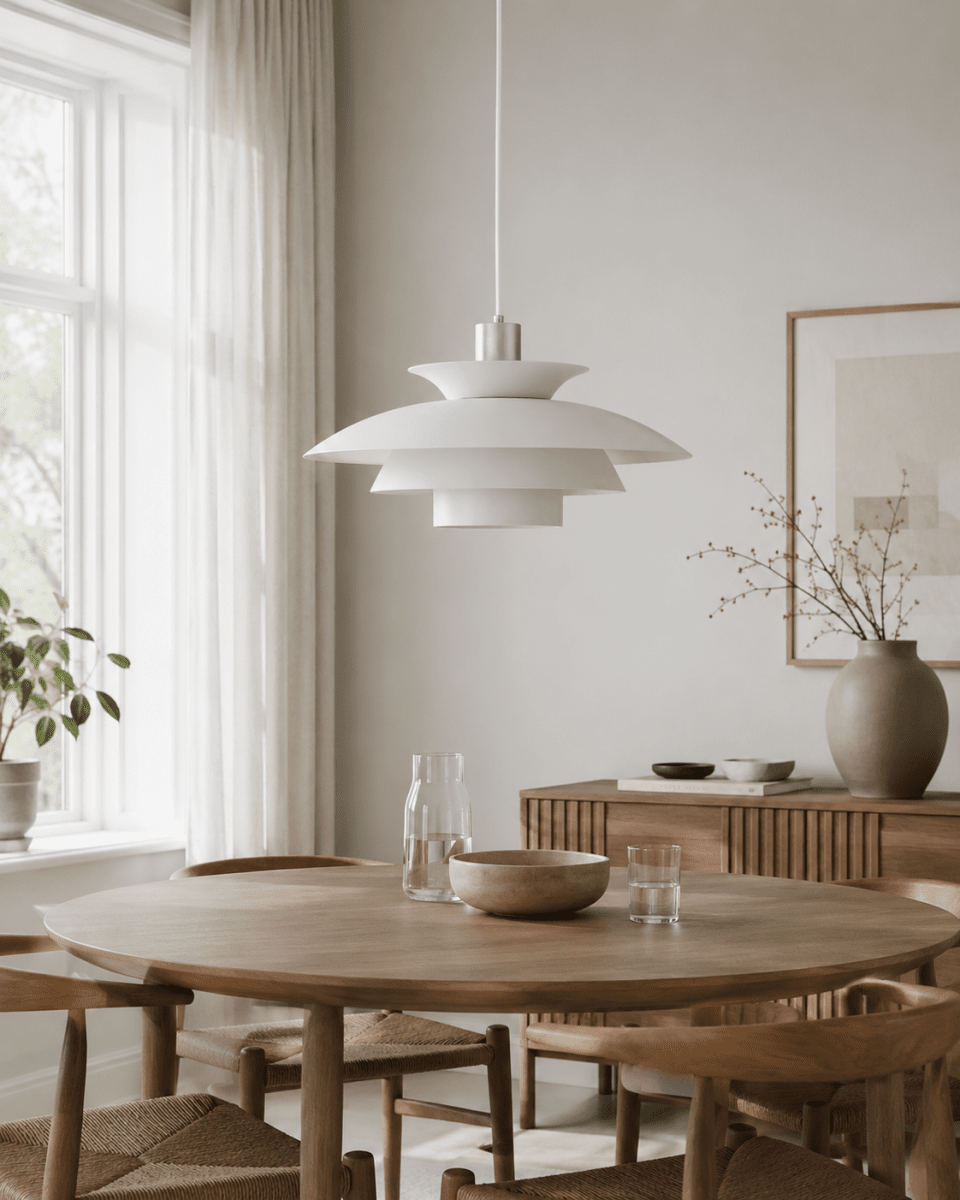 Stealth 2 Ø50 Blanco Lámpas de techo De Nordic Lighting - Sus pantallas multicapa proporcionan una luz agradable y focalizada, a la vez que realzan la forma decorativa de la l&aacute;mpara.