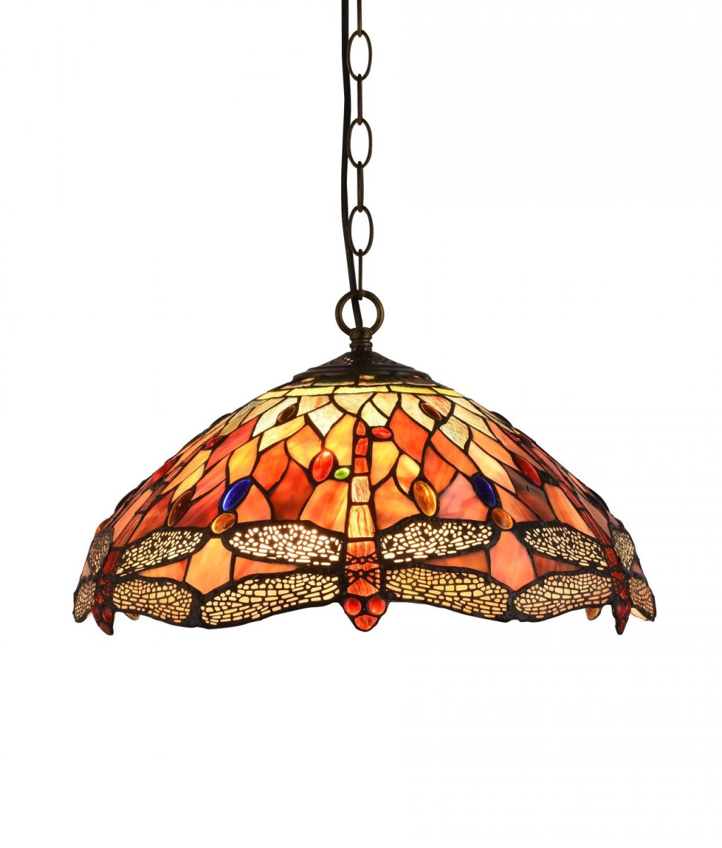 Trollslända Ädelsten Ø40 Multicolor De Norrsken Design - Las piezas de vidrio están cubiertas con una lámina de cobre y soldadas con estaño.