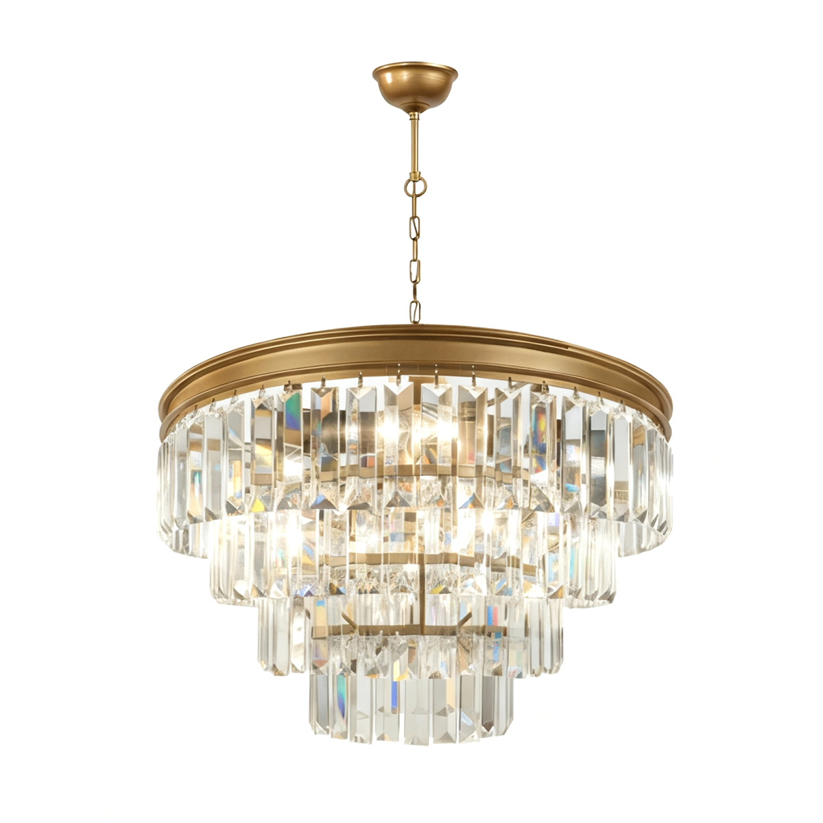 Oxford Ø50 Latón antiguo cristal De Lampan - Elegante l&aacute;mpara colgante de cristal con acabado en lat&oacute;n antiguo que combina un lujo atemporal con un dise&ntilde;o cl&aacute;sico.