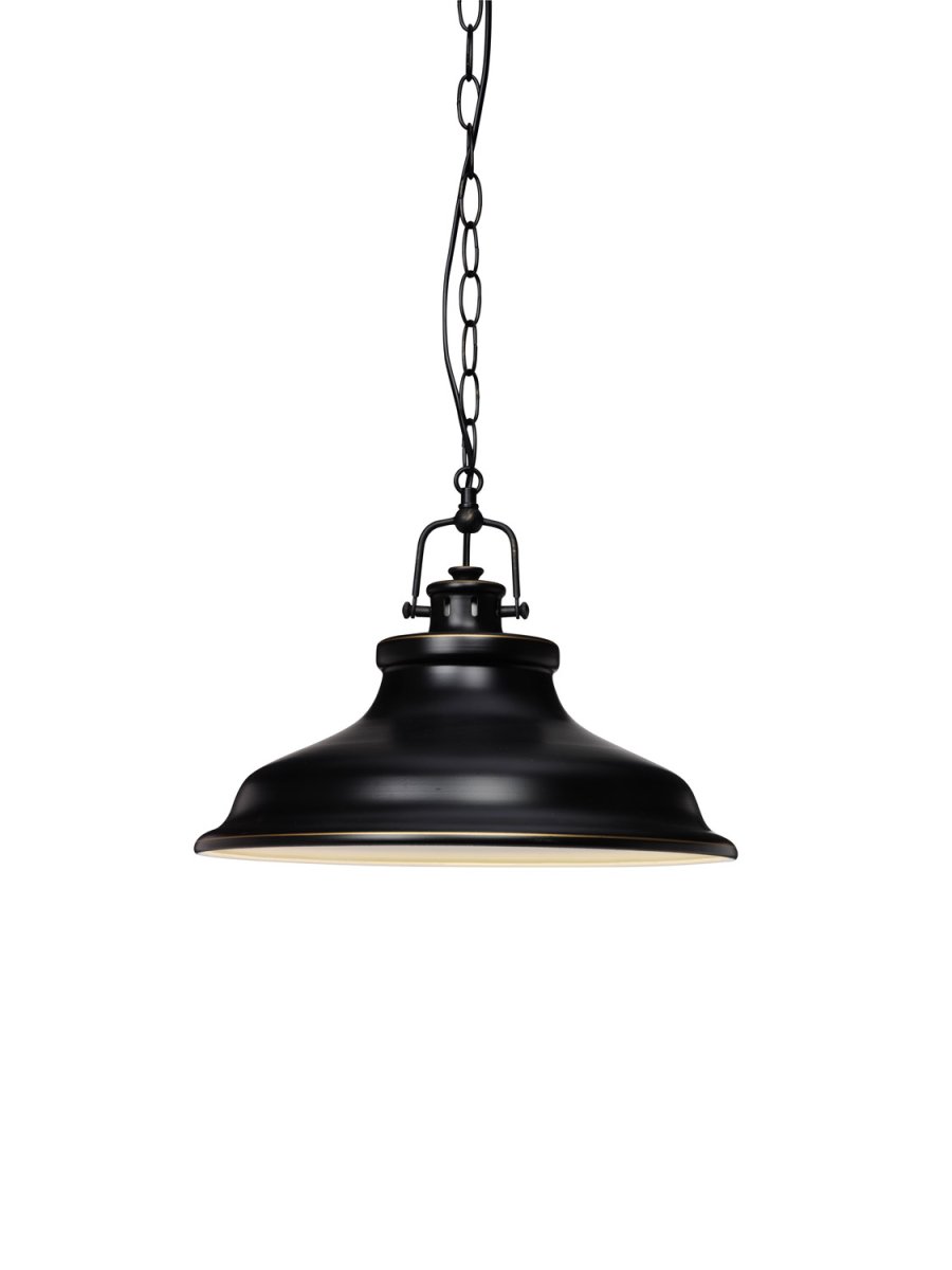 New Haven Ø37 Negro antiguo Lámpas de techo De Cottex - Su robusta construcción de metal y su suspensión de cadena le dan un toque industrial y son perfectos para crear un ambiente moderno en la cocina o el comedor.