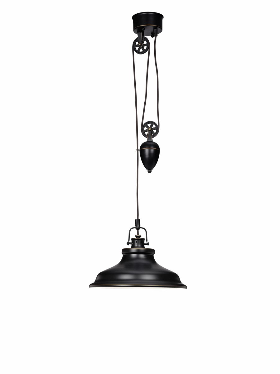 New Haven Ø37 Negro antiguo Lámpas de techo De Cottex - Su robusta construcción de metal y su suspensión de cadena le dan un toque industrial y son perfectos para crear un ambiente moderno en la cocina o el comedor.