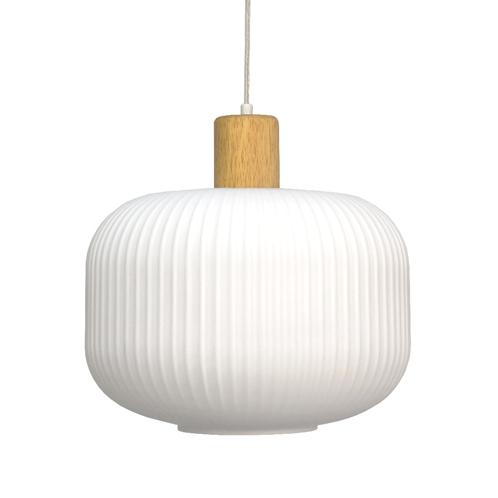 Ekerum Ø30 Blanco Lámpas de techo De Nordic Lighting - La suspensi&oacute;n con efecto madera crea un ambiente c&aacute;lido y armonioso que complementa una gran variedad de estilos de decoraci&oacute;n.
