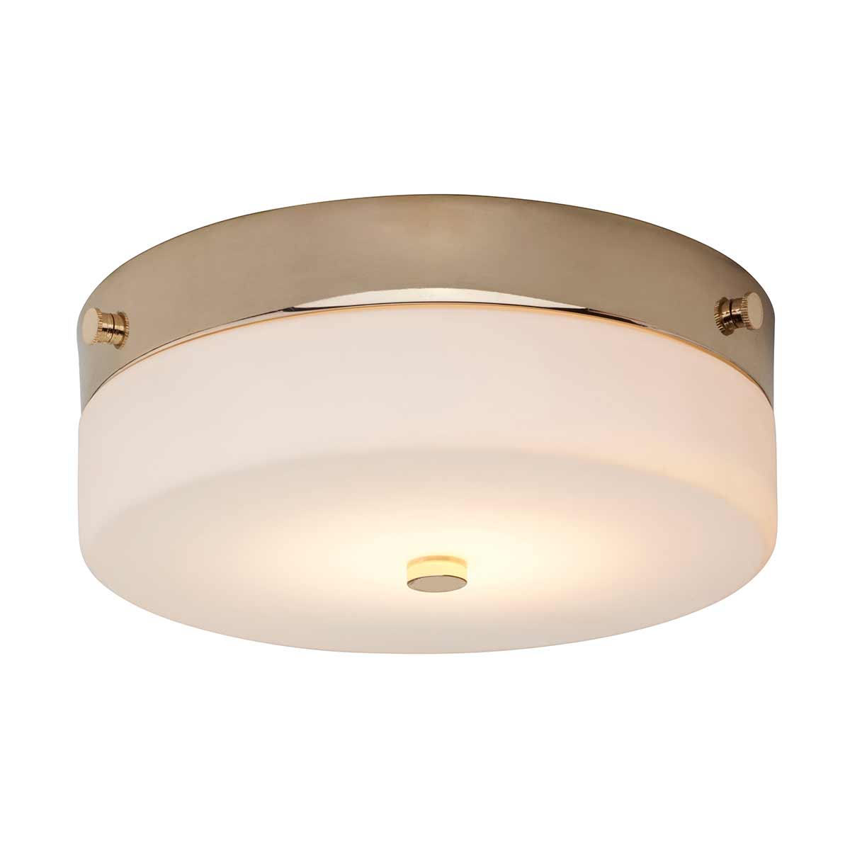 Tamar Ø24 Oro pulido lámpara de baño De Elstead Lighting - La lámpara de techo Tamar en oro pulido es una solución de iluminación elegante y funcional, perfecta para baños gracias a su grado de protección IP44, pero también es adecuada para pasillos y habitaciones con techos bajos.