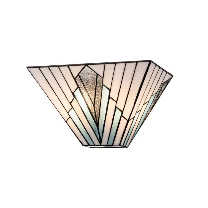 Alderley 30cm Multicolor De Elstead Lighting - Los componentes metálicos tienen un acabado de bronce vintage profundo y un diseño Art Deco clásico, lo que les da un aspecto atemporal y elegante.