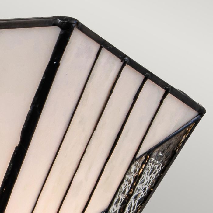 Alderley 30cm Multicolor De Elstead Lighting - Los componentes metálicos tienen un acabado de bronce vintage profundo y un diseño Art Deco clásico, lo que les da un aspecto atemporal y elegante.