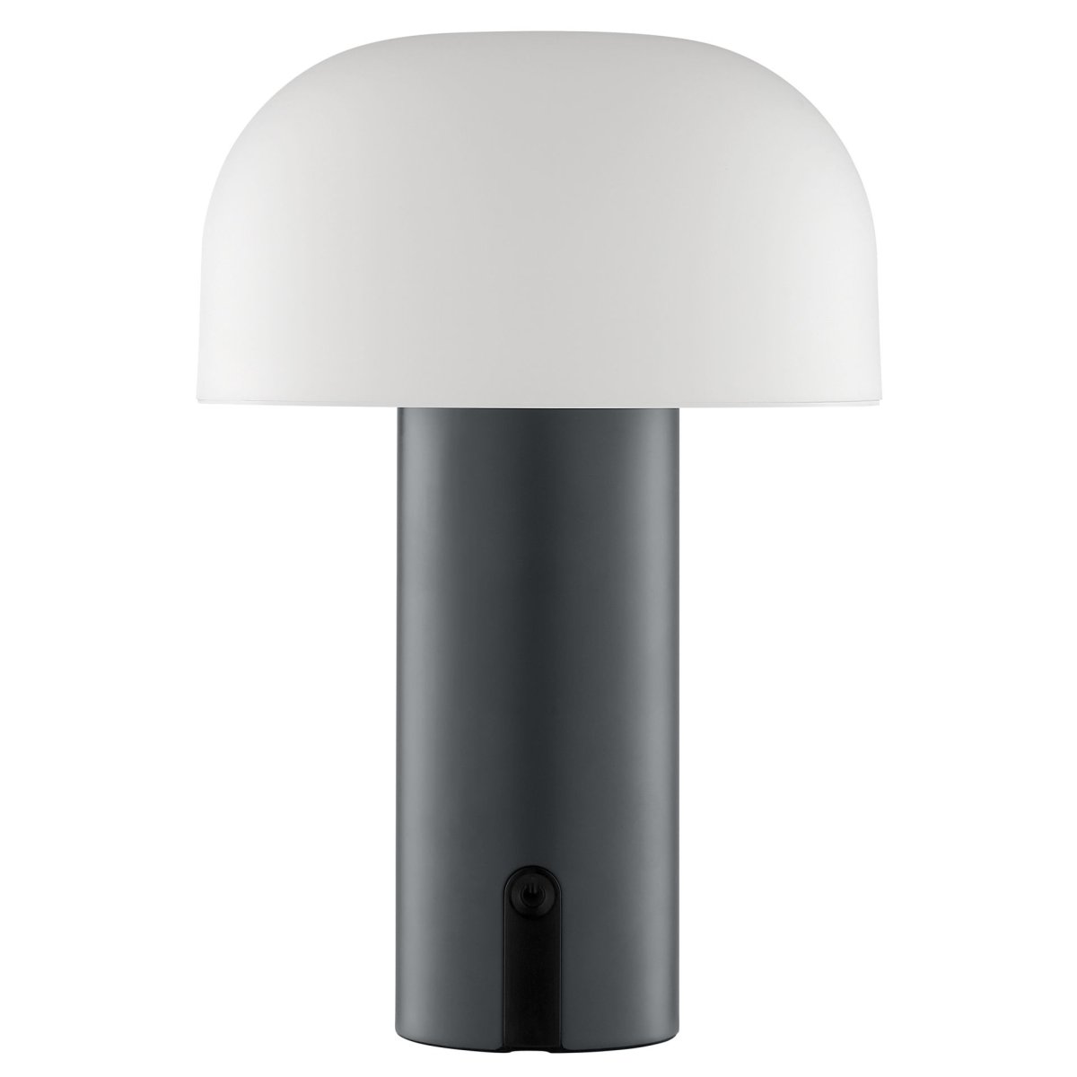 Mattis 20cm Gris portátil De Brilliant - Su base de metal gris y su pantalla de pl&aacute;stico blanco crean un estilo atemporal y elegante que se integra a la perfecci&oacute;n en cualquier ambiente.