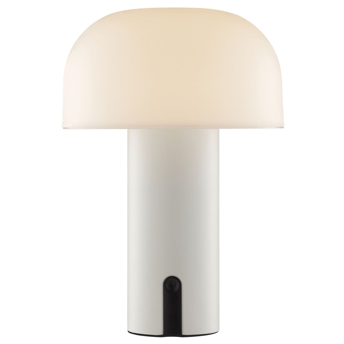 Mattis 20cm Blanco cremoso portátil De Brilliant - Su base de metal blanco crema y su pantalla de pl&aacute;stico blanco crean un estilo atemporal y elegante que se integra a la perfecci&oacute;n en cualquier ambiente.