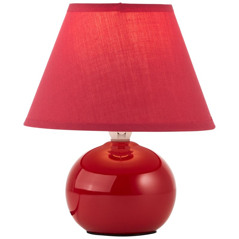 Primo 23cm ROJO lámpara de mesa De Brilliant - Lámpara de mesa decorativa con un diseño elegante y sencillo, perfecta como lámpara de noche o como iluminación de acento en el salón.