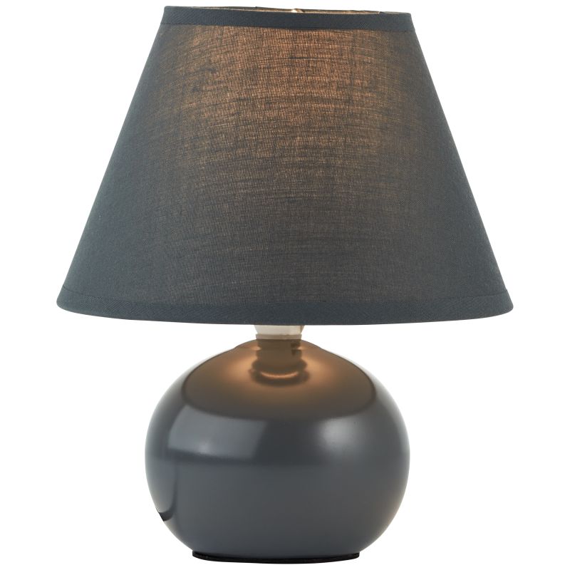 Primo 23cm Gris oscuro lámpara de mesa De Brilliant - L&aacute;mpara de mesa decorativa con un dise&ntilde;o elegante y sencillo, perfecta como l&aacute;mpara de noche o como iluminaci&oacute;n de acento en el sal&oacute;n.