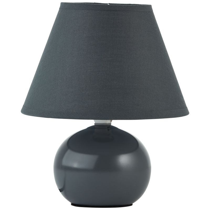 Primo 23cm Gris oscuro lámpara de mesa De Brilliant - L&aacute;mpara de mesa decorativa con un dise&ntilde;o elegante y sencillo, perfecta como l&aacute;mpara de noche o como iluminaci&oacute;n de acento en el sal&oacute;n.