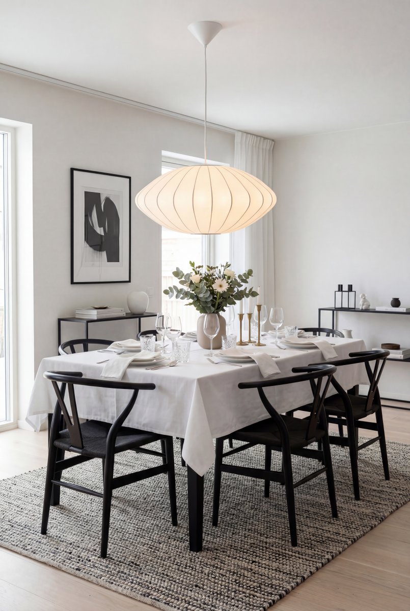Josefine Ø50 Blanco Lámpas de techo De Aneta Lighting - La l&aacute;mpara colgante Josefine es una luminaria elegante con una forma suave y armoniosa que aporta un ambiente agradable a cualquier estancia.