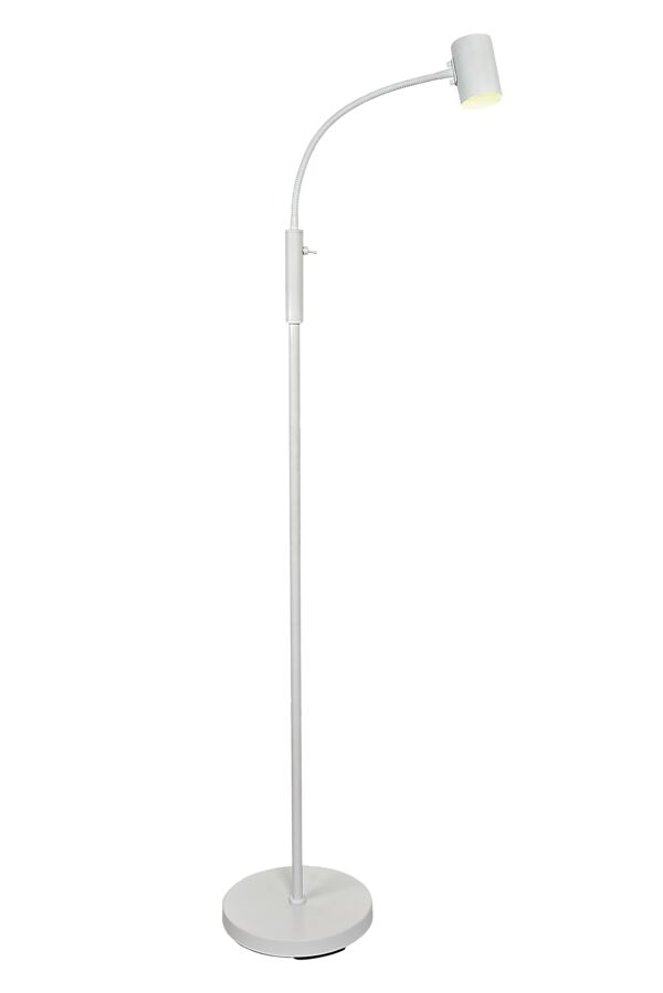 Hugin Blanco lámpara de pie De Aneta Lighting - La práctica lámpara de pie Hugin, fabricada en metal, se adapta a la mayoría de los hogares gracias a su diseño minimalista.