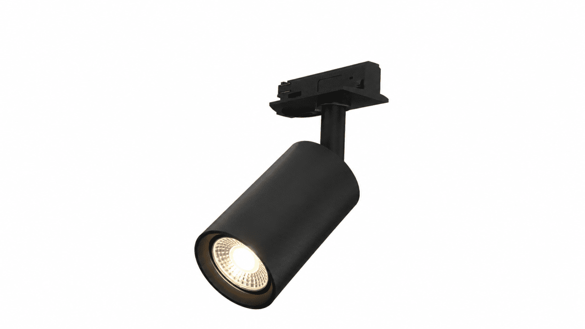 Forma spot Negro De Nordic Lighting - Los focos se pueden insertar en el riel seg&uacute;n sea necesario y la direcci&oacute;n de la luz se puede ajustar.