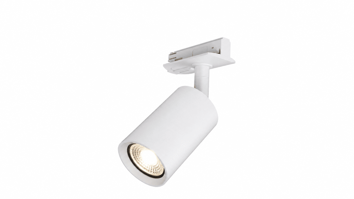 Forma spot Blanco De Nordic Lighting - Los focos se pueden insertar en el riel seg&uacute;n sea necesario y la direcci&oacute;n de la luz se puede ajustar.