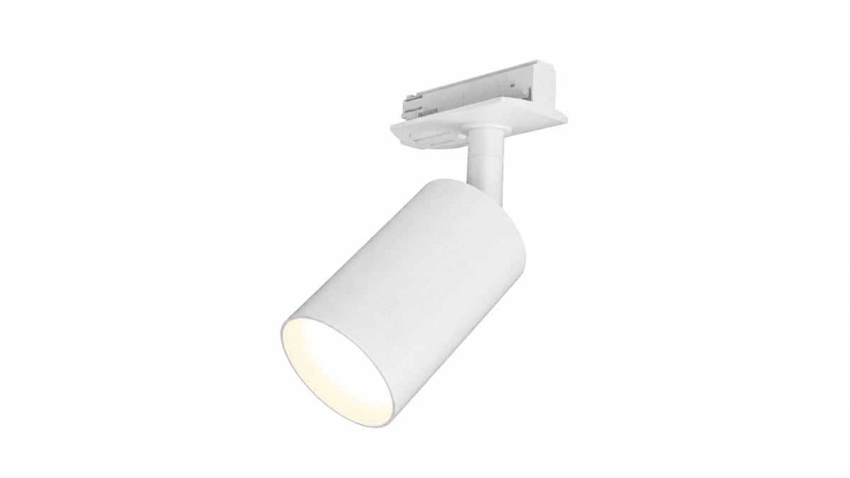 Forma spot Blanco De Nordic Lighting - Los focos se pueden insertar en el riel seg&uacute;n sea necesario y la direcci&oacute;n de la luz se puede ajustar.
