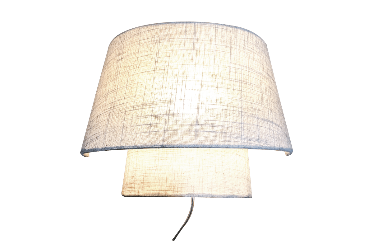 Imagen ampliada de Doble 22cm Beige lámpara de pared De Aneta Lighting - La l&aacute;mpara de pared Doble impresiona por su elegante dise&ntilde;o: dos pantallas de tela de diferentes tama&ntilde;os crean un hermoso efecto de capas.