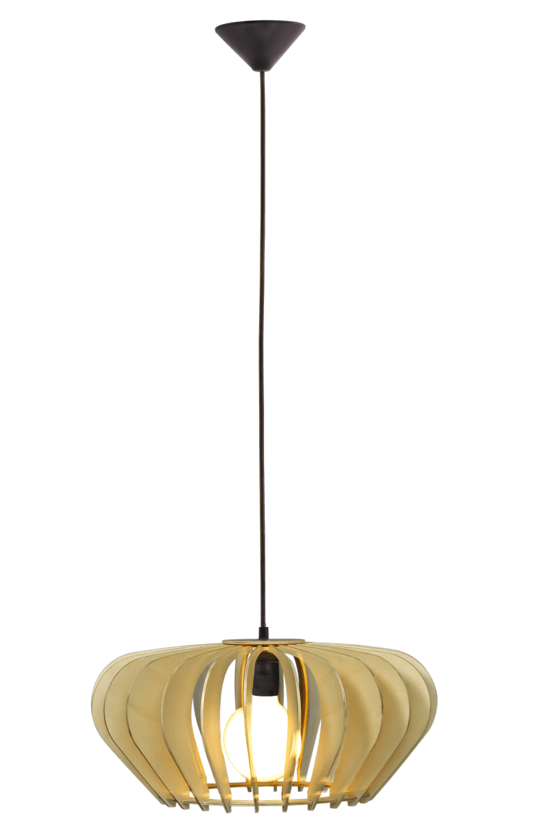 Calyps Ø45 Madera Lámpas de techo De Aneta Lighting - Calyps es una elegante lámpara colgante de madera contrachapada con una forma redondeada que crea un hermoso efecto de luz y sombra cuando se ilumina.
