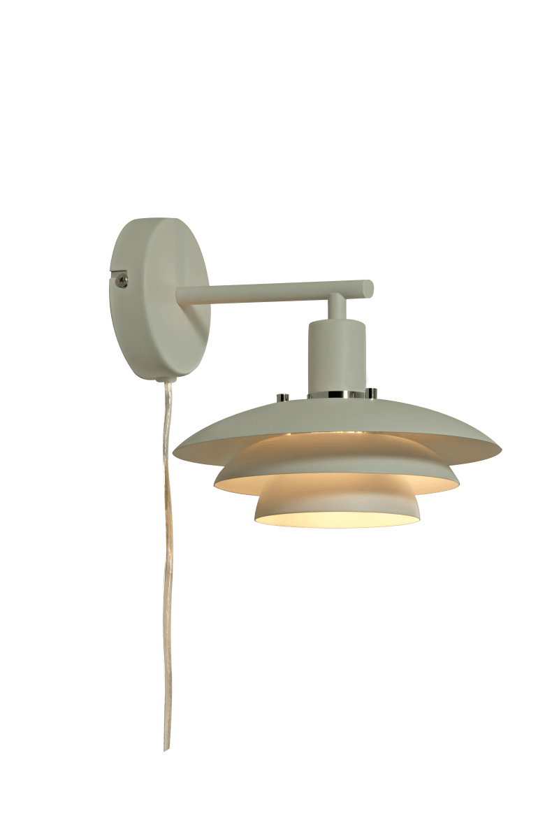 Epsilon 24cm Beige lámpara de pared De Aneta Lighting - El aplique Epsilon, con su dise&ntilde;o cl&aacute;sico y su expresi&oacute;n moderna, cuenta con una pantalla met&aacute;lica de tres piezas que difunde la luz de forma agradable y evita el deslumbramiento.