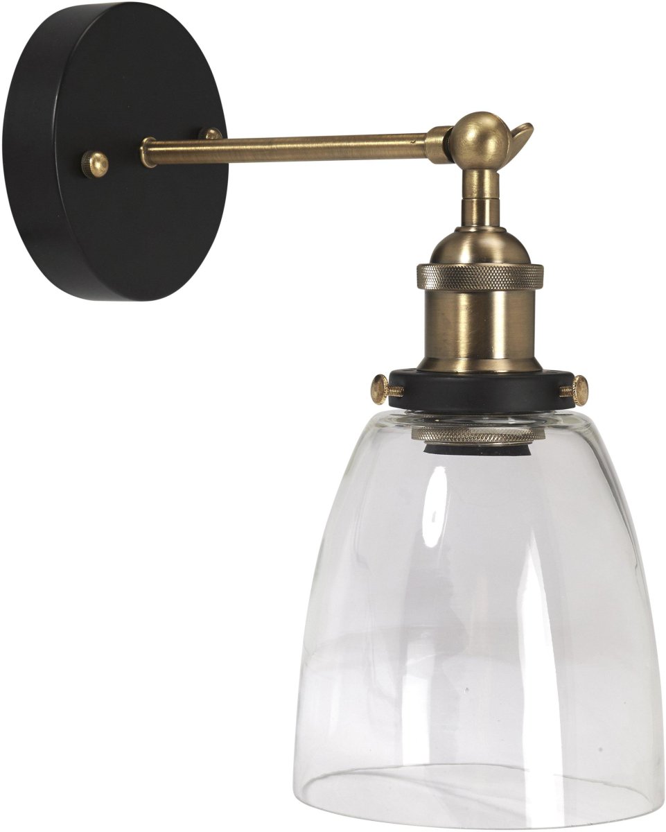 Kappa 14cm Negro lámpara de baño De PR Home - Dado que la pantalla de vidrio est&aacute; hecha a mano, ocasionalmente puede haber burbujas de aire en el vidrio y puede haber irregularidades en el espesor del vidrio en toda la superficie del vidrio.