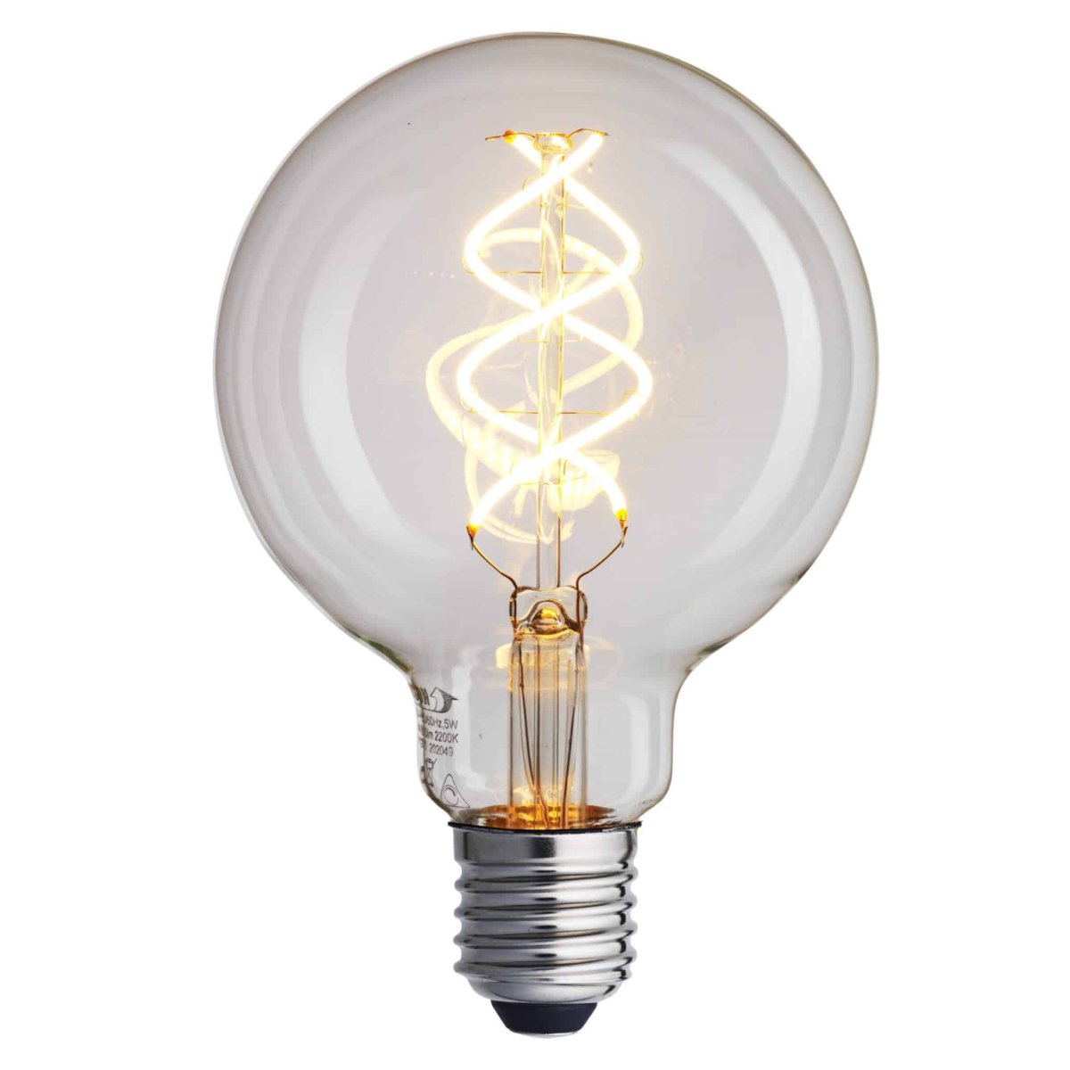 E27 Globo 5W 2200K Regulable Transparente De Unison - La l&aacute;mpara tiene una potencia de 5W y una temperatura de color de 2200K, lo que proporciona una luz c&aacute;lida y acogedora.