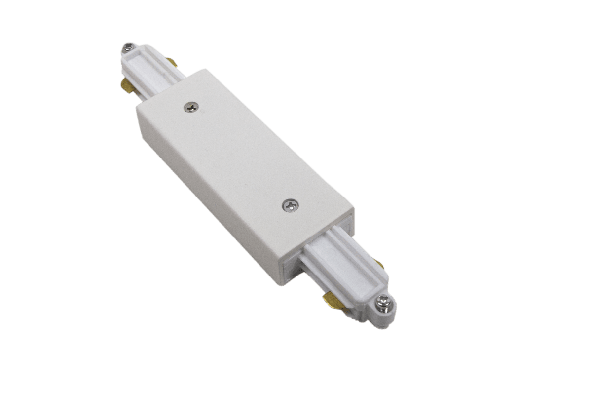 Conexión Central Blanco mate De Aneta Lighting - Se utiliza como conexi&oacute;n recta, pero con posibilidad de conectar la alimentaci&oacute;n en medio de dos tramos.