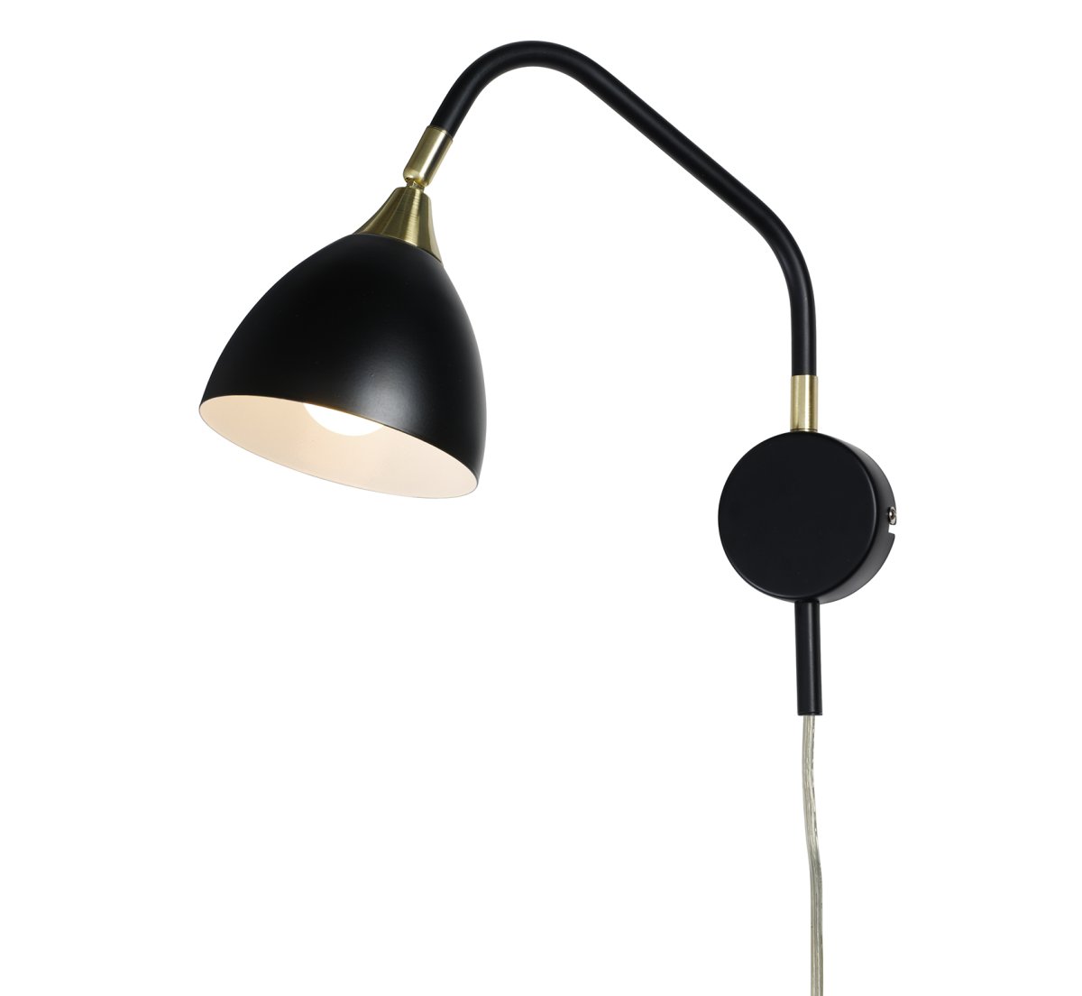 Läza 30cm Negro lámpara de pared De Cottex - La pantalla m&oacute;vil permite dirigir la luz exactamente donde la necesita, lo que hace que la l&aacute;mpara sea perfecta para rincones de estudio o como l&aacute;mpara de noche.