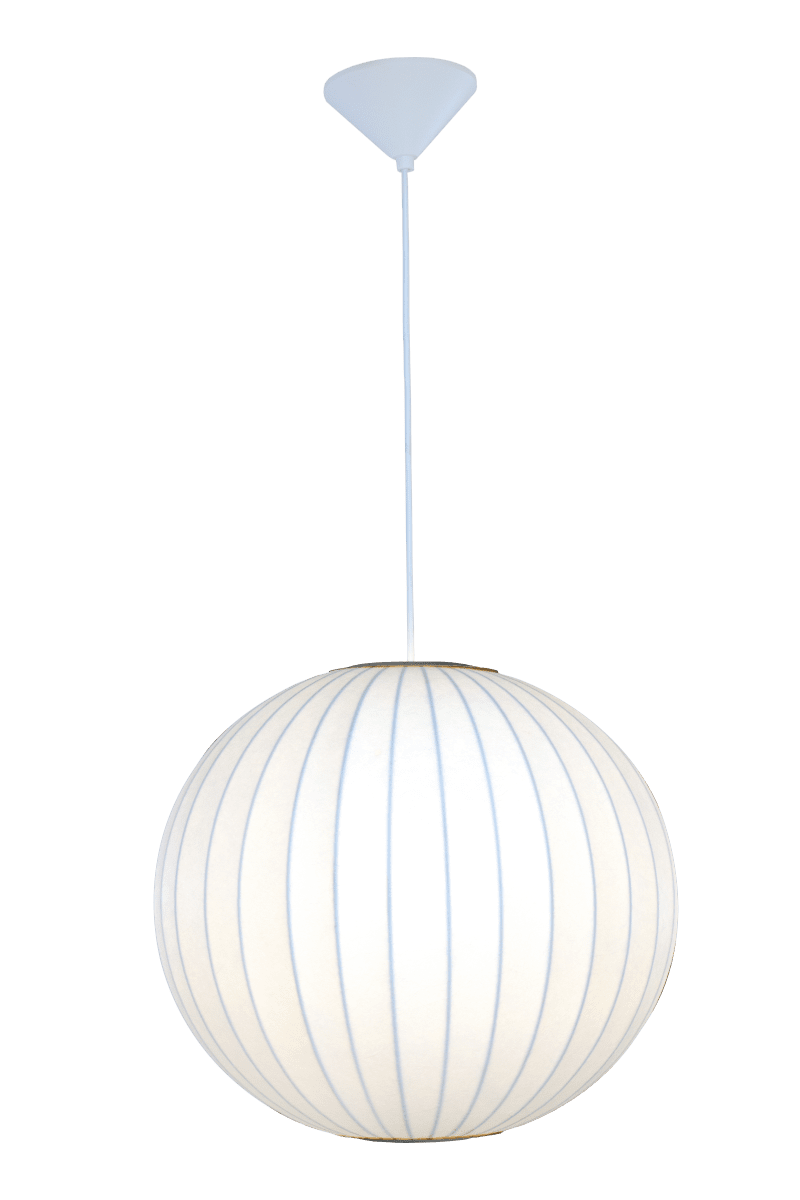 Kanoa Ø40 Blanco Lámpas de techo De Aneta Lighting - Al encenderla, la l&aacute;mpara emite una luz agradable que se filtra a trav&eacute;s de la tela, contribuyendo a una atm&oacute;sfera c&aacute;lida y acogedora en la habitaci&oacute;n.