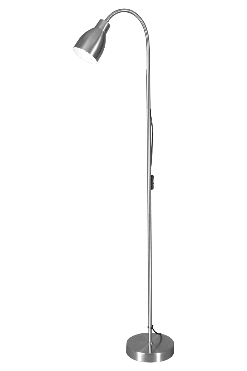 Sarek Acero lámpara de pie De Aneta Lighting - Sarek es una elegante lámpara de pie realizada en metal cepillado mate con un brazo flexible para ajustar la luz fácilmente.