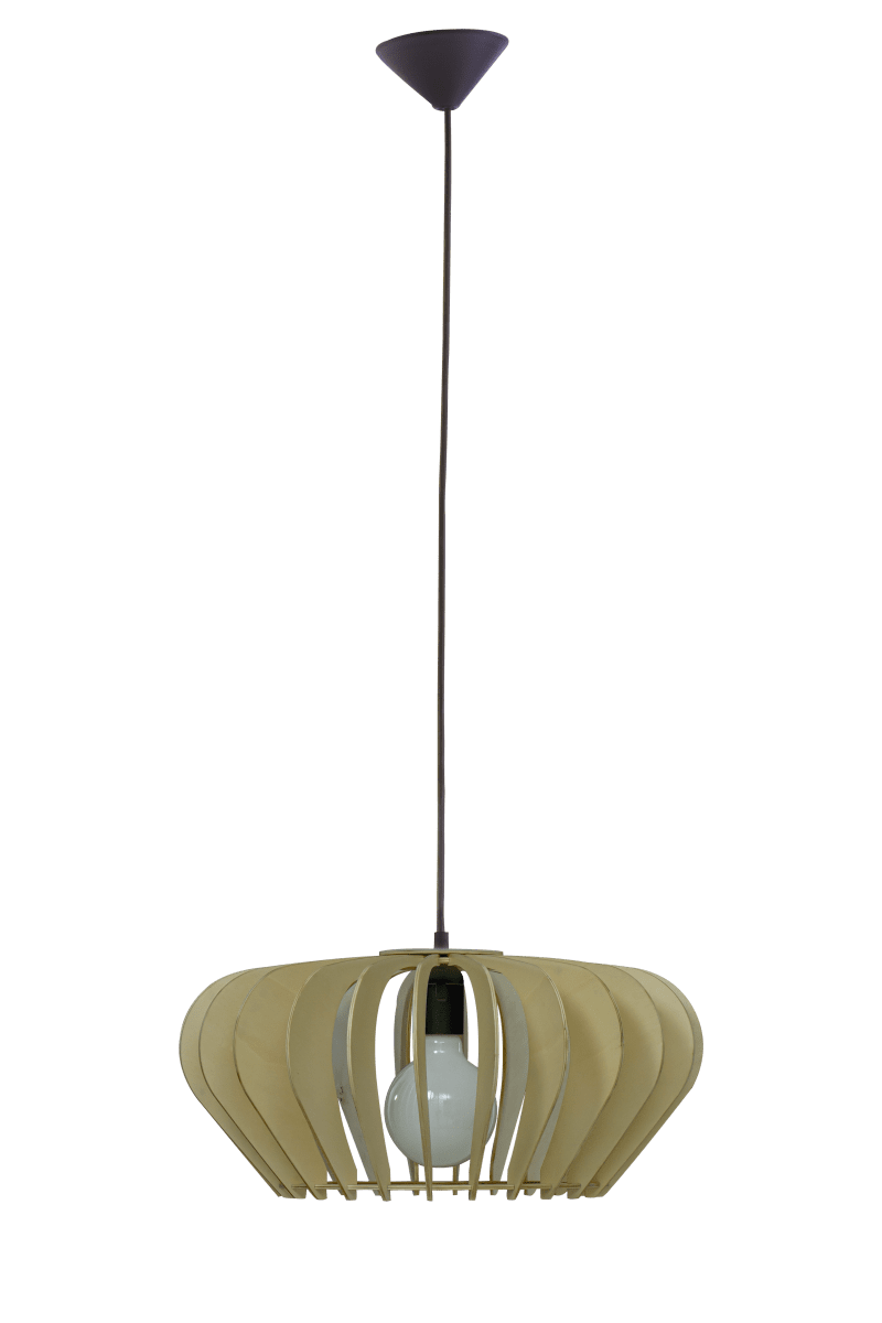 Calyps Ø45 Madera Lámpas de techo De Aneta Lighting - Calyps es una elegante lámpara colgante de madera contrachapada con una forma redondeada que crea un hermoso efecto de luz y sombra cuando se ilumina.