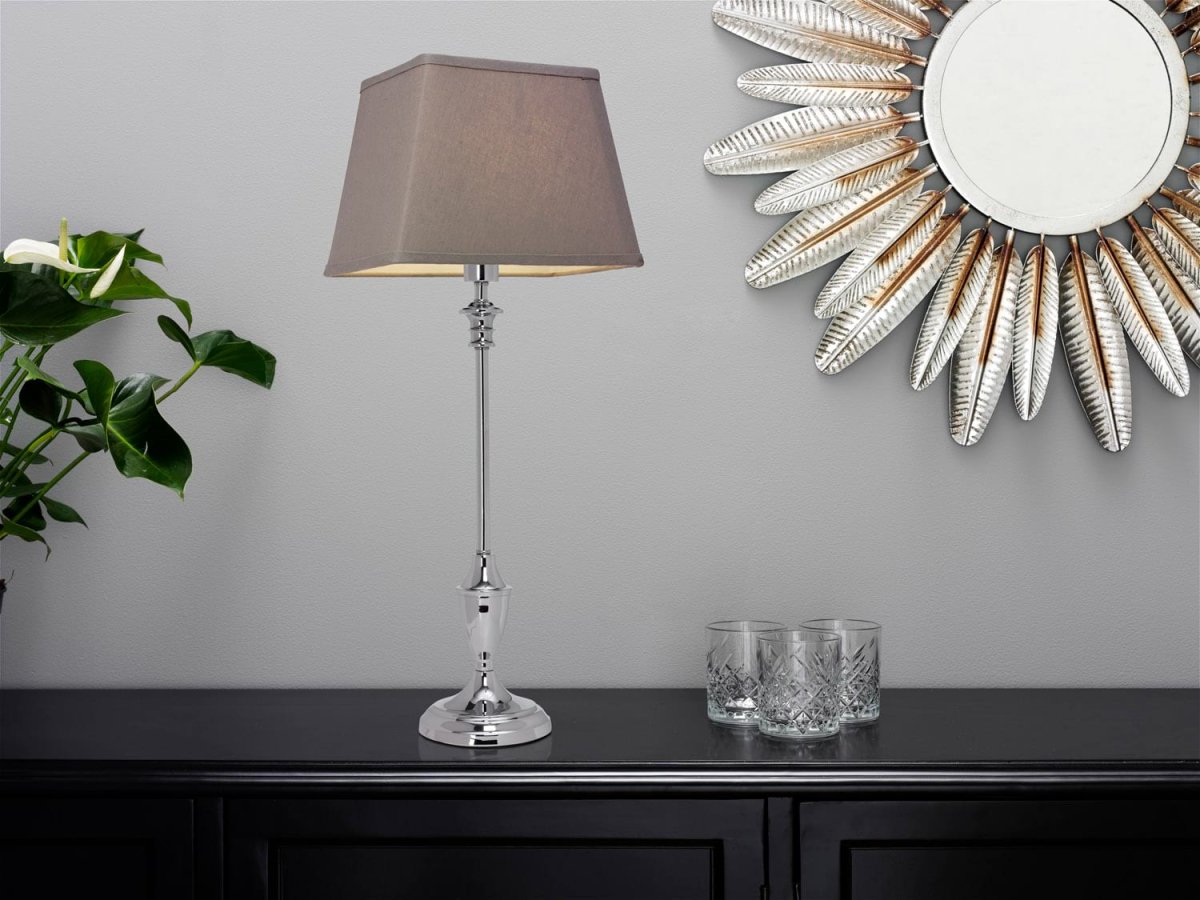 Lampfot 44cm Cromo base de lámpara De Cottex - Su robusta construcci&oacute;n la hace pr&aacute;ctica y decorativa a la vez, y su superficie brillante refleja la luz con buen gusto.