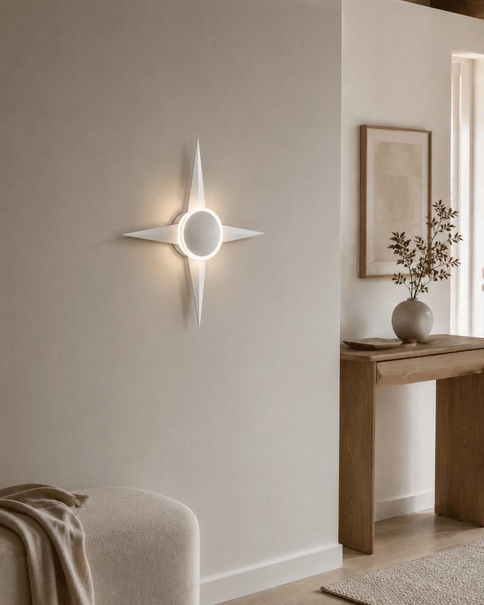 Bari 55cm Blanco lámpara de pared De Lampan - Col&oacute;cala en el sal&oacute;n o el pasillo: no solo sirve como elemento de iluminaci&oacute;n decorativa, sino que tambi&eacute;n es un elegante detalle de dise&ntilde;o de interiores.