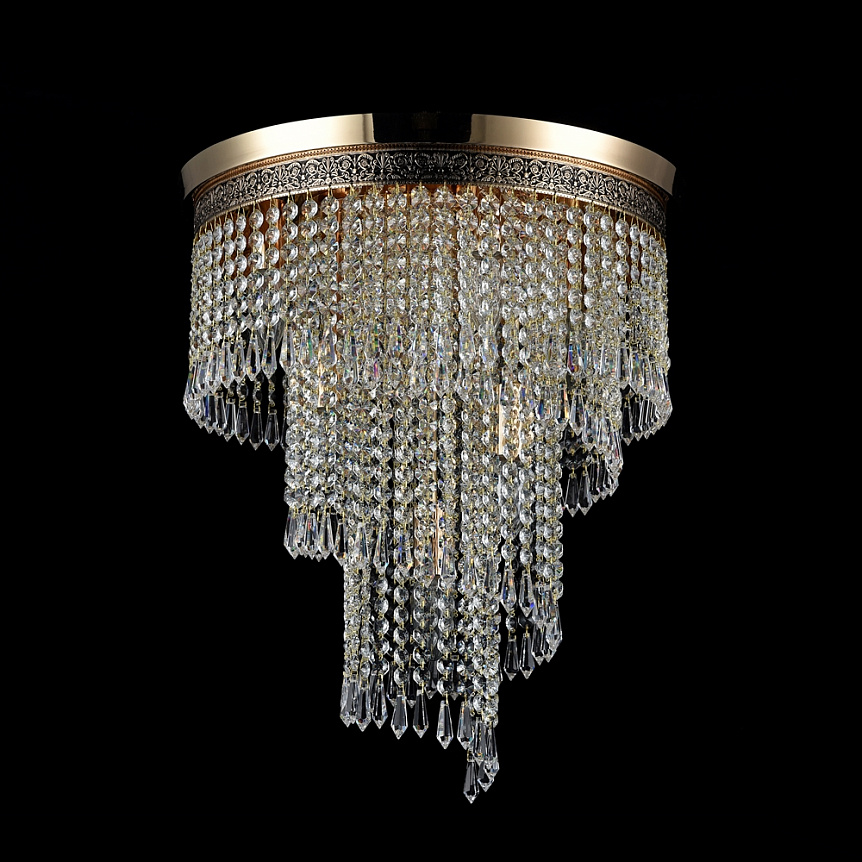 Cascade Ø42 Oro cristal De Maytoni - Los prismas decorativos cuelgan en varios niveles y encierran las fuentes de luz, creando un juego de luz radiante y una atm&oacute;sfera exclusiva.