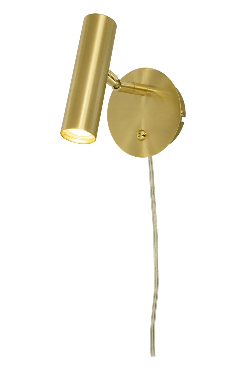 Artic Latón mate lámpara de lectura De Aneta Lighting - Regulable con el interruptor de encendido encendido; la placa de pared.