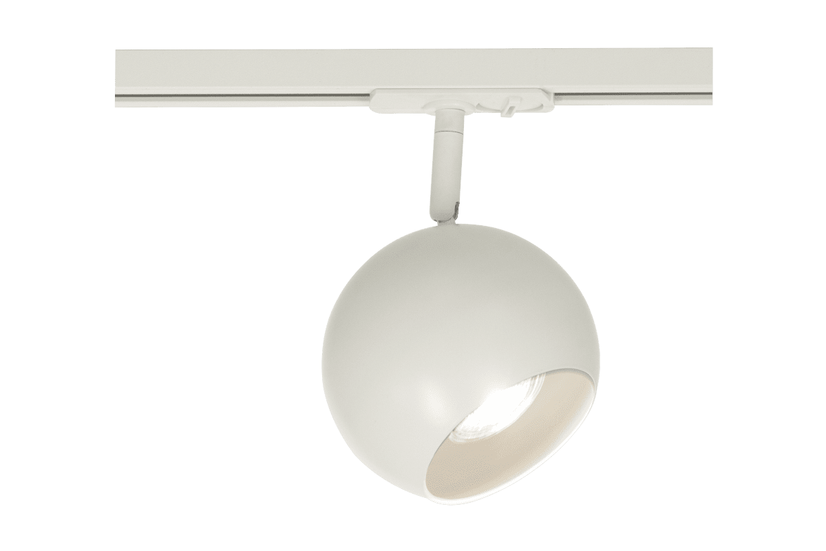 Ball spotlight Blanco mate De Aneta Lighting - Su instalación en el riel es increíblemente sencilla y el foco es apto tanto para espacios privados como públicos.