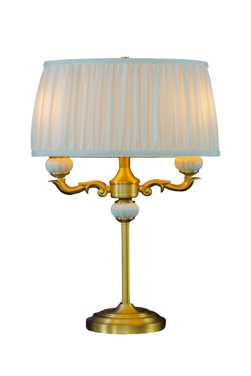 Toulouse 55cm Oro lámpara de mesa De Aneta Lighting - La l&aacute;mpara de mesa Toulouse cautiva con su dise&ntilde;o cl&aacute;sico y elegante, que incluye detalles decorativos y un sofisticado acabado dorado.
